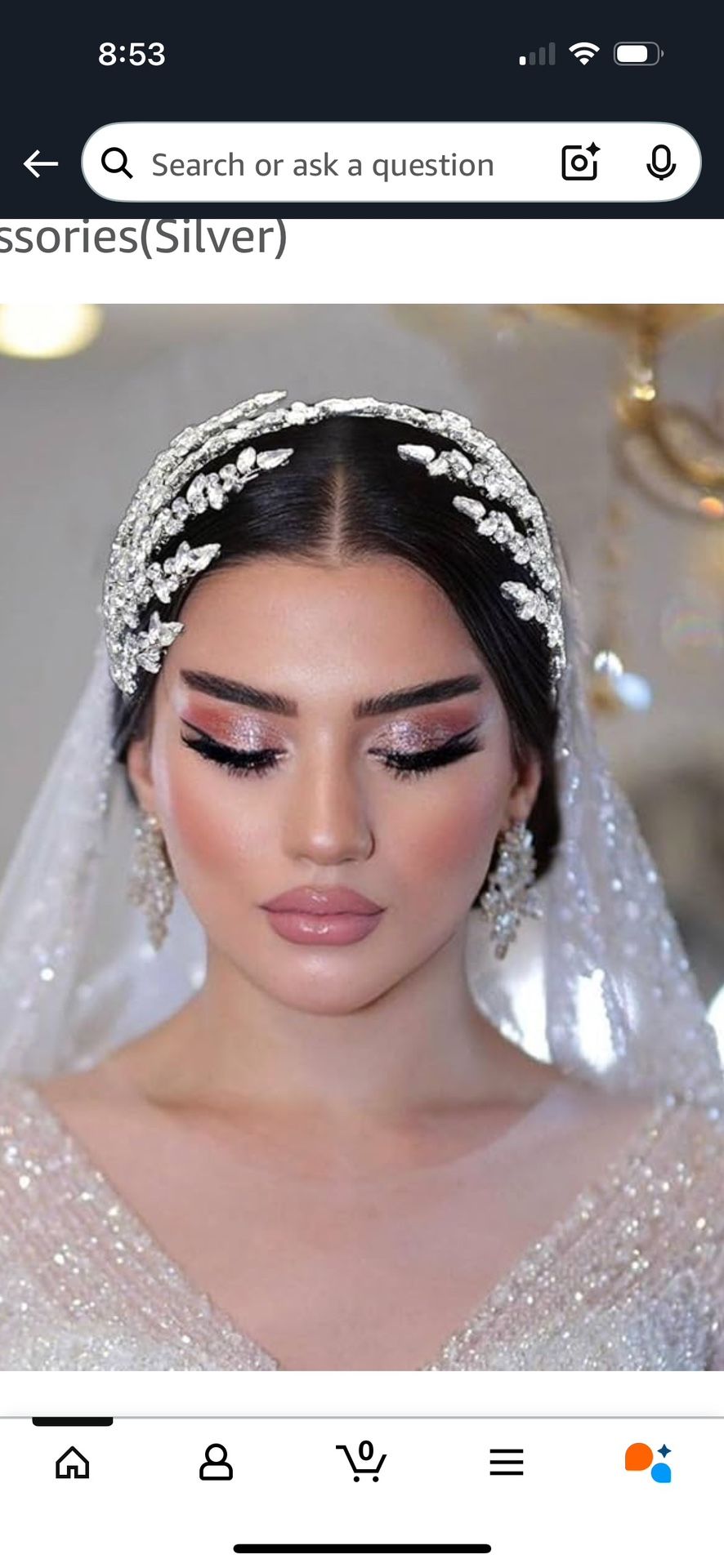 Brand New Bridal Hair Rhinestone Headpiece In Silver