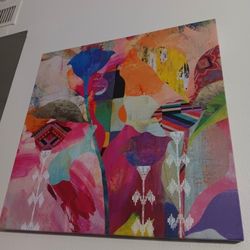 🌸 Abstract Floral Canvas Painting — in New Condition! 🌸