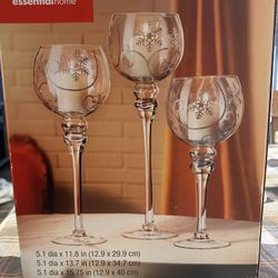 3 Piece goblet Set Snowflake 
