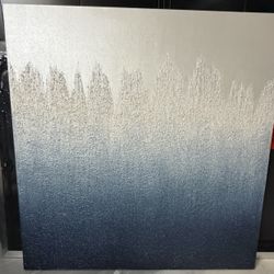 Blue  Abstract Ombré Textured Wall Art (zgallerie) 48X48