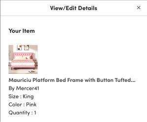 King bed frame