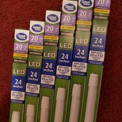 Great Value LED Tube, 10 Watts (20W Equivalent) T8/T12 Replacement Lamp G13 Base, Non-Dimmable, Soft White, 24-inches

