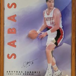 Autographed Framed Arvydas Sabonis Rookie Season Poster