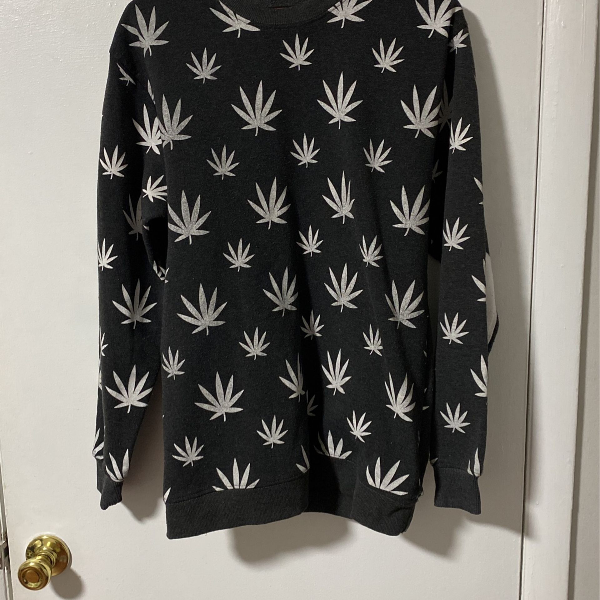 Grey Marijuana Sweatshirt Mens Medium 