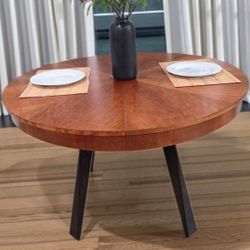 46" Round Solid Wood Ethan Allen Dining Table 