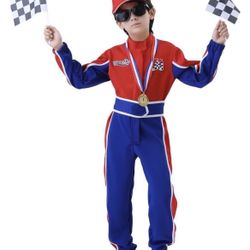 Kids Racing Suit Costume Toddler and Boys Race Car Driver Jumpsuit, Dress Up & Pretend Play, Size: LARGE (kids) NEW BRAND NEW