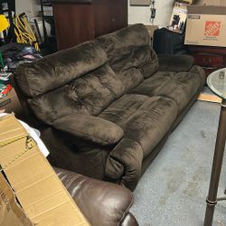 Large Reclinable Couch , And Large Wardrobe Dresser Dark Oak 4 Drawer Cabinet ,