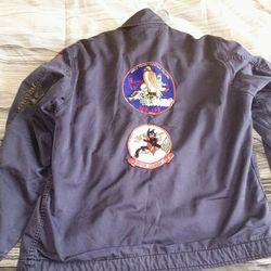 Vintage 1960's USN Blue Working Jacket, US Navy Vietnam War Era 44R