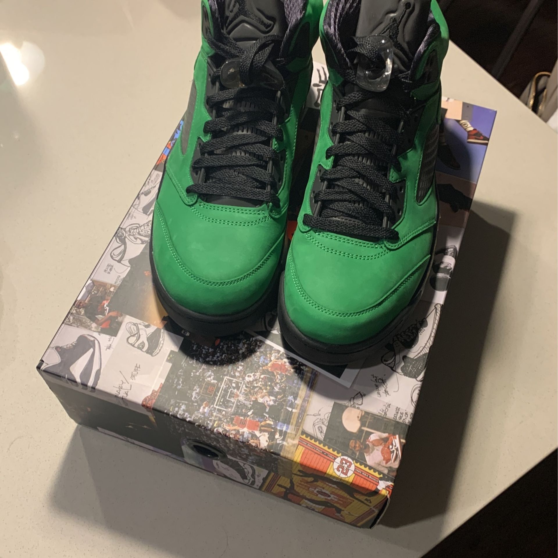 Suede Jordan 5's Green Jordan Air Jordan Retro SE 