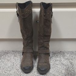 Natural Reflections Dark Brown Combat Boots