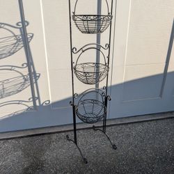 3 tier wrought iron fruit basket stand