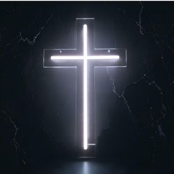 5-3 1pc 9.4x5.3 inch Cross Logo Neon Sign for Home Decor - Bright, Energy Efficient Lighting - Great for Decor to Add to Your Home Atmosphere
