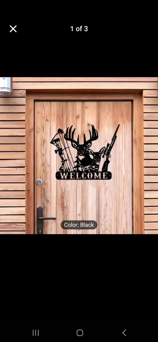 Welcome Deer Metal Art Sign