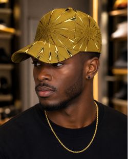 Golden Pattern Baseball Cap 3D Printed Unique Design Hat One Size Fits All New