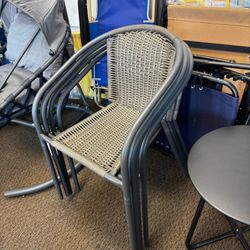 Modern Rattan Outdoor,Indoor Bedroom Restaurant Dining Chairs, Stackable Rattan Chairs for Patio or Drawing Room, Set of 4, Black 