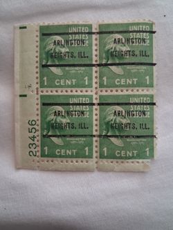 Washington  1 cent stamp special sequence  23456