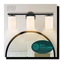 Claxy 5.25 in. 3-Light Black Vanity Light with Frosted Glass Shade