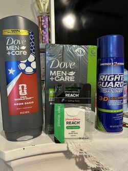 Paquete De Jabón Five Y Body Wash Dove Y Crema De Afeytar Ilo Dental