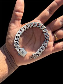 Handmade 925 Sterling Silver Cuban Bracelet • Matte Black Oxide • 8.1” 