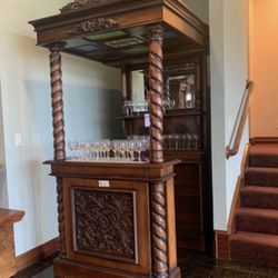 Hand Carved Wooden Bar 