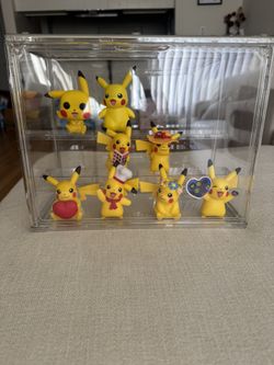 Pikachu Figures With Display Case