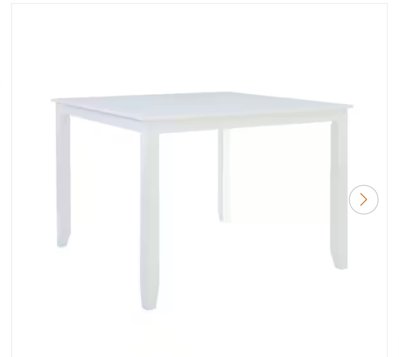 Mori Square Counter Height White Wood 48 in. 4-Leg Dining Table Seats 4