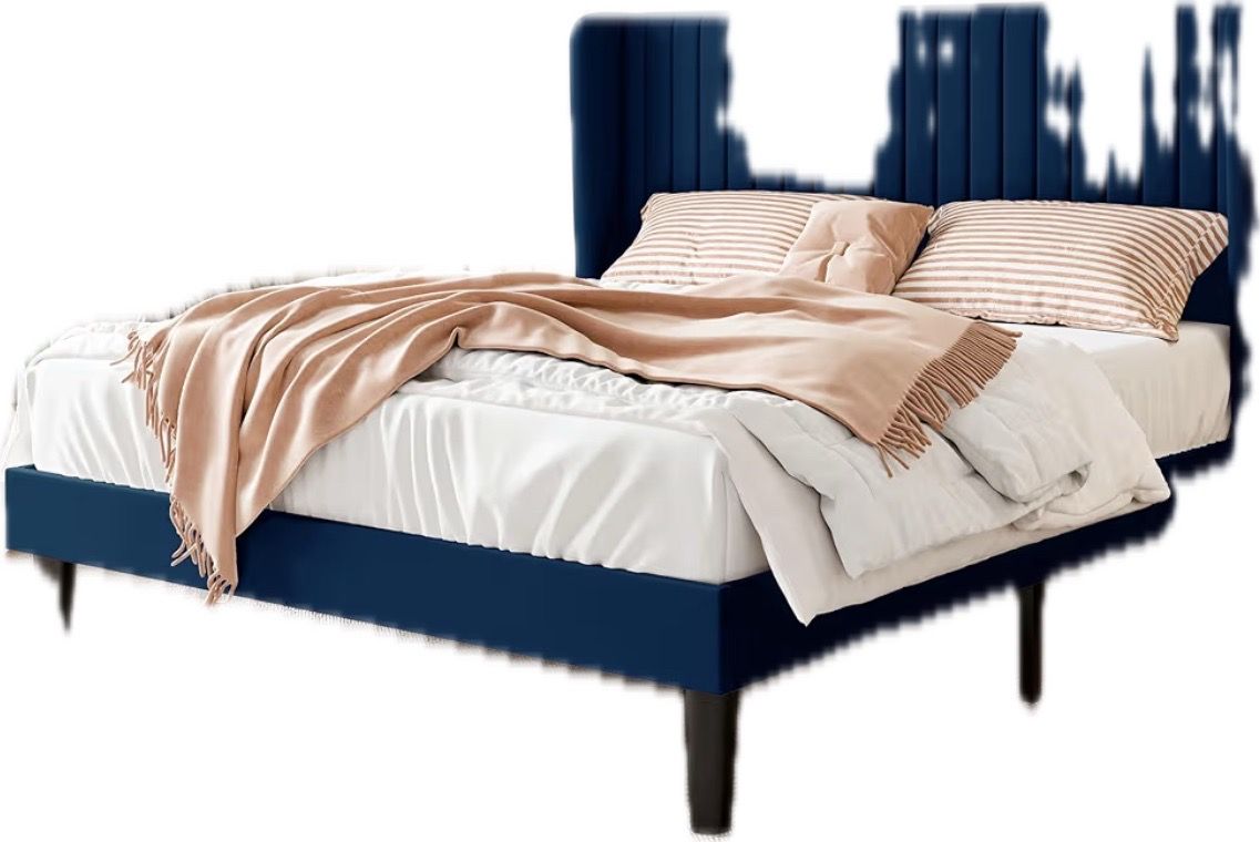 CERLIN Queen Size Velvet headboard and bed frame
