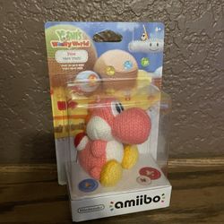 Pink Yarn Yoshi Amiibo Yoshi’s Woolly World 