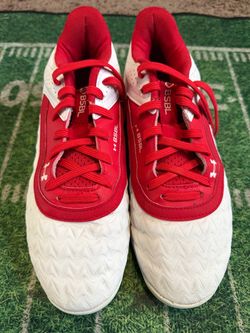 Red & White Baseball cleats
