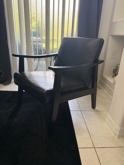 Modern Black Faux Leather Accent Chair