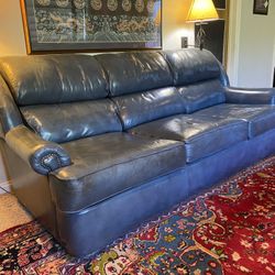 Blue Leather Sofa