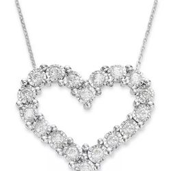 10k White gold, Diamond Heart