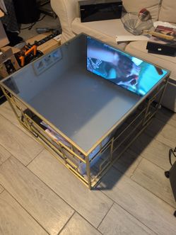 custom-modified Modrest Stephen Square Coffee Table that has been converted into a creative