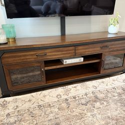 Wood And Metal TV Stand Table