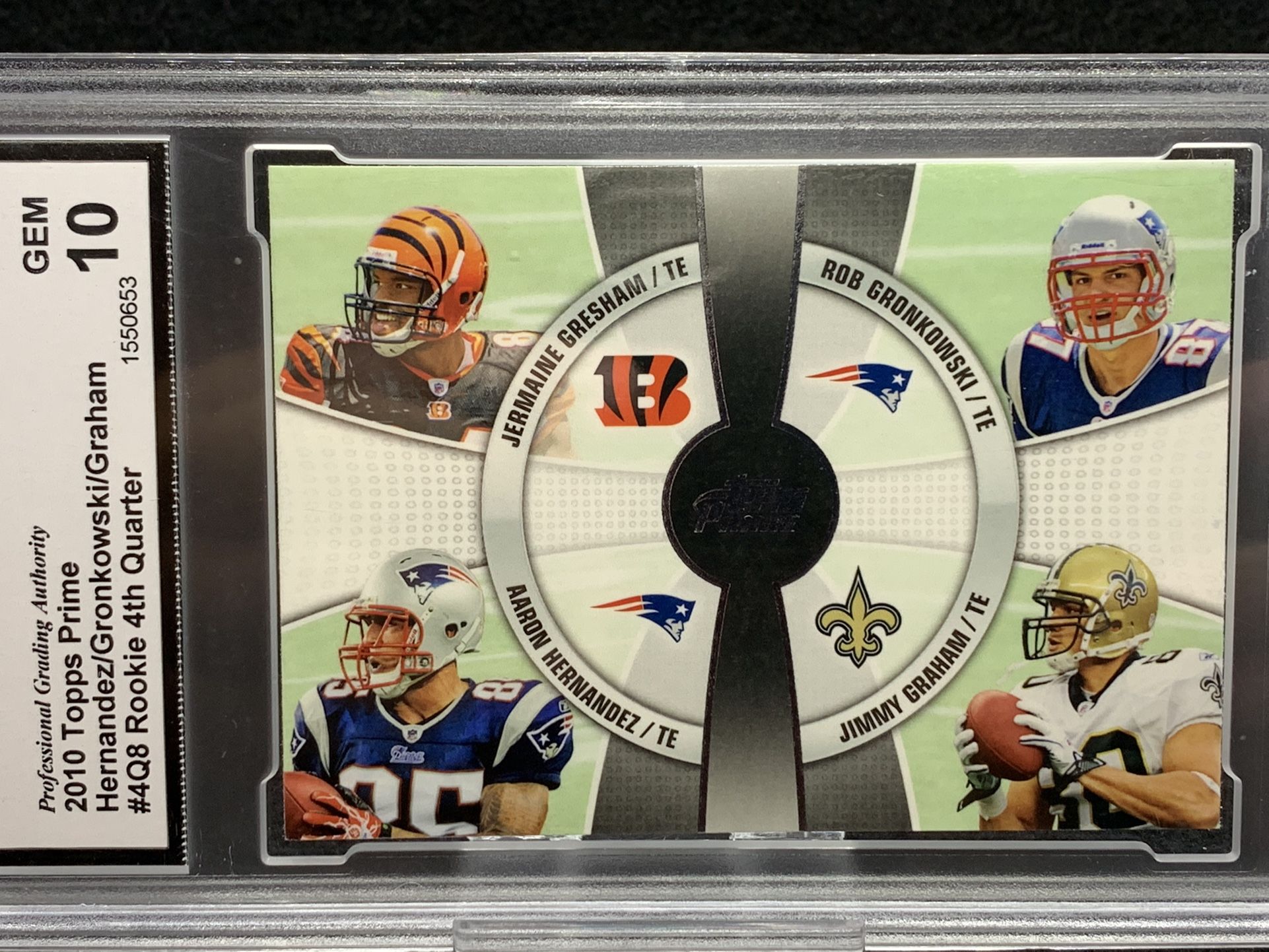 2010 Topps Prime 💥 Gronkowski / Graham / Hernandez 💥 rookie 4th Quarter PGA 10 Mint 💎 - Patriots / Saints