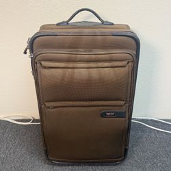 Carry-on Suitcase 2 Wheel Adjustable Handle Brown