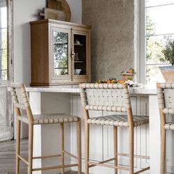 New Open Box (3) McGee & Co Greely Counter Stools - Natural Finish, Perfect Condition