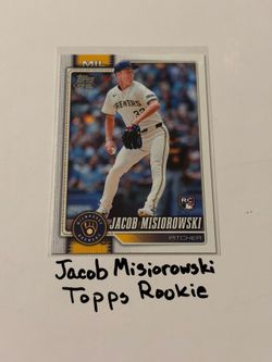 Jacob Misiorowski Milwaukee Brewers Pitcher Topps Rookie Card.