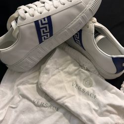 Versace Sneakers in White & Blue