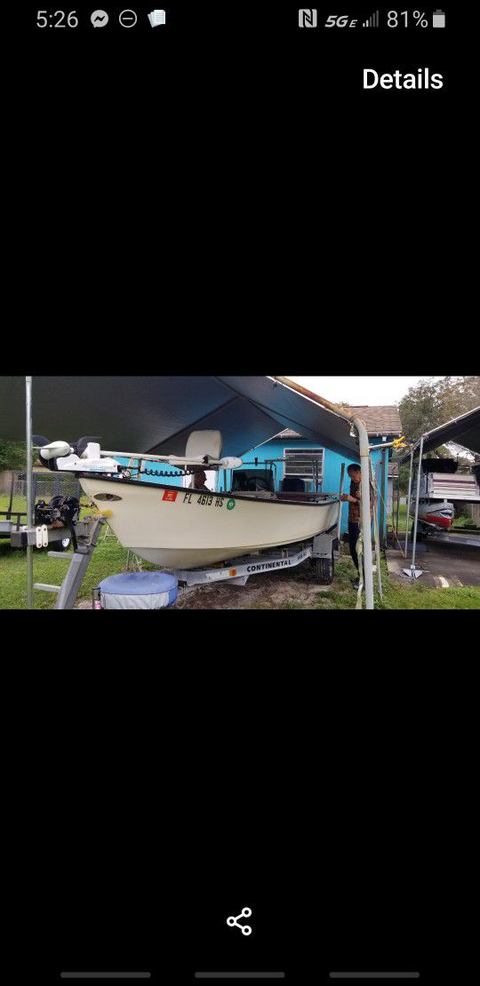 Call 321.223.2634: 2005 60hp Mercury motor. Trailer partially rebuilt. Tows straight and true. New tires and a usable spare. Hummingbird fish finder and new trolling motor. I will not respond to messages or calls on my account/number. Studying for college. Mercury Aquasport