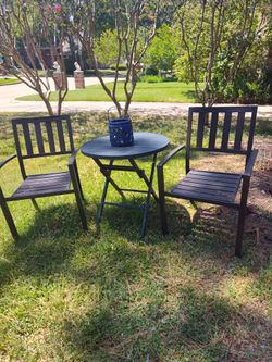 IRON patio bistro set MESA Y DOS SILLAS DE FIERRO PARA su PORCHE OR Jardin de Flores