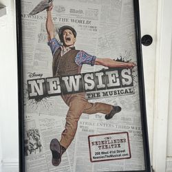 Disney NEWSIES THE MUSICAL Poster Framed 23x15 from NEDERLANDER THEATER.