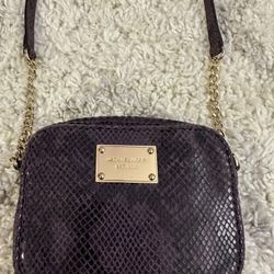 Michael Kors Small Crossbody Purple Snake Print And Gold