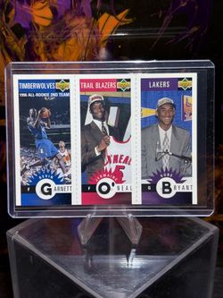Kevin Garnett / Jermaine O'Neal / Kobe Bryant 1996-97 Collector's Choice - Mini-Cards Panels Rookie Card