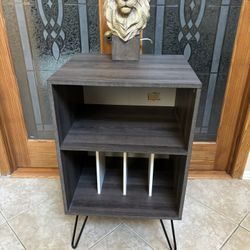 Turn Table Stand With Media Storage Cabinet 