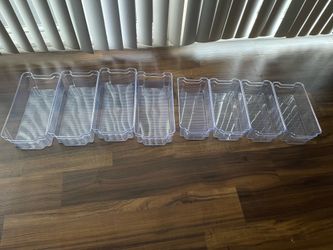 Like New 8 Clear Plastic Refrigerator / Pantry Organizer Bins – Stackable Storage Containers