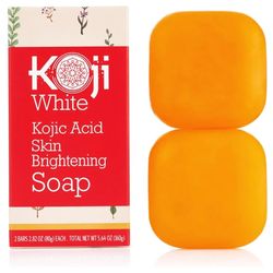 Koji White Pure Kojic Acid Soap | Glycerin Soap Bar for Gentle Skin Brightening and Exfoliation with Tea Tree, Coconut Oil, Hyaluronic Acid & Vitamin 