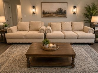 Cream Beige Sofa Set 🤍 Plush Cushions & Timeless Style – NEGOTIABLE
