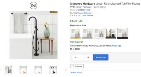 Signature Hardware Tub Filler