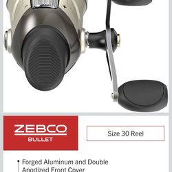 Zebco Bullet MG Spincast Fishing Reel, Size 30 Reel, Ultra-Lightweight Magnesium Body, Changeable Right- or Left-Hand Retrieve, Oversized Non-Slip Han